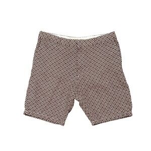 Club Monaco Coastal 100% Linen Shorts Brown Geometric Diamond Print Mens Size 36